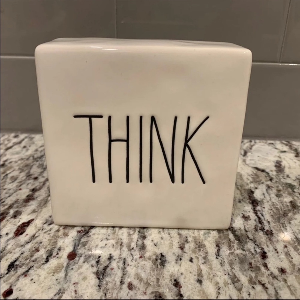 White Ceramic Block Rae Dunn